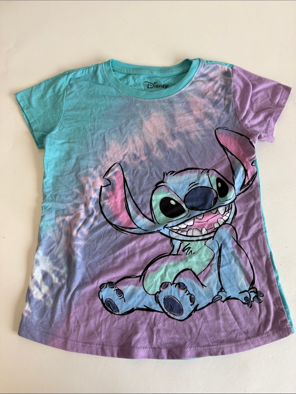 Disney Girls' Tie-Dye Lilo & Stitch Tee - Aqua & Purple